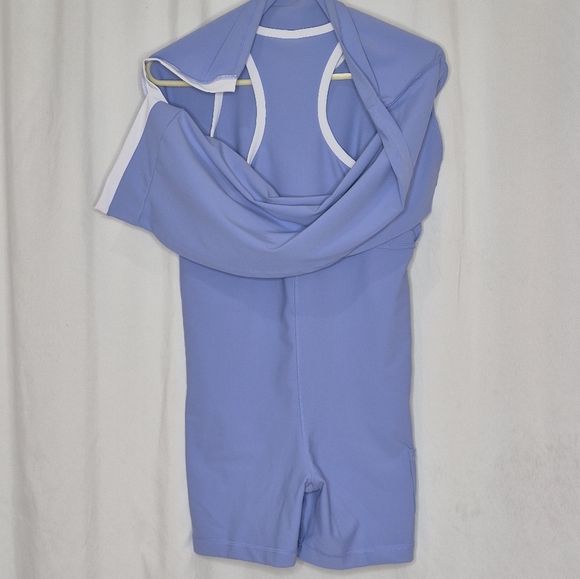 SAGE Collective Blue Iris/White Racerback Athletic Dress w/ Shorties - Size M - Picture 6 of 13